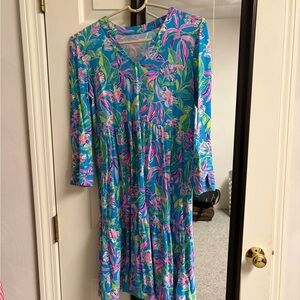 Lilly Pulitzer Vibrant Blue and Pink Floral Dress